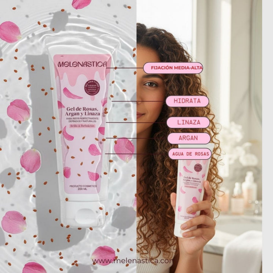 Gel de Agua de Rosas, Argan y Linaza
